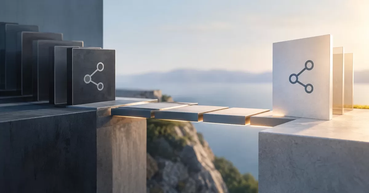 Schéma de transition d’une API montrant les consommateurs, une version alternative, les métriques d’adoption et un retrait contrôlé