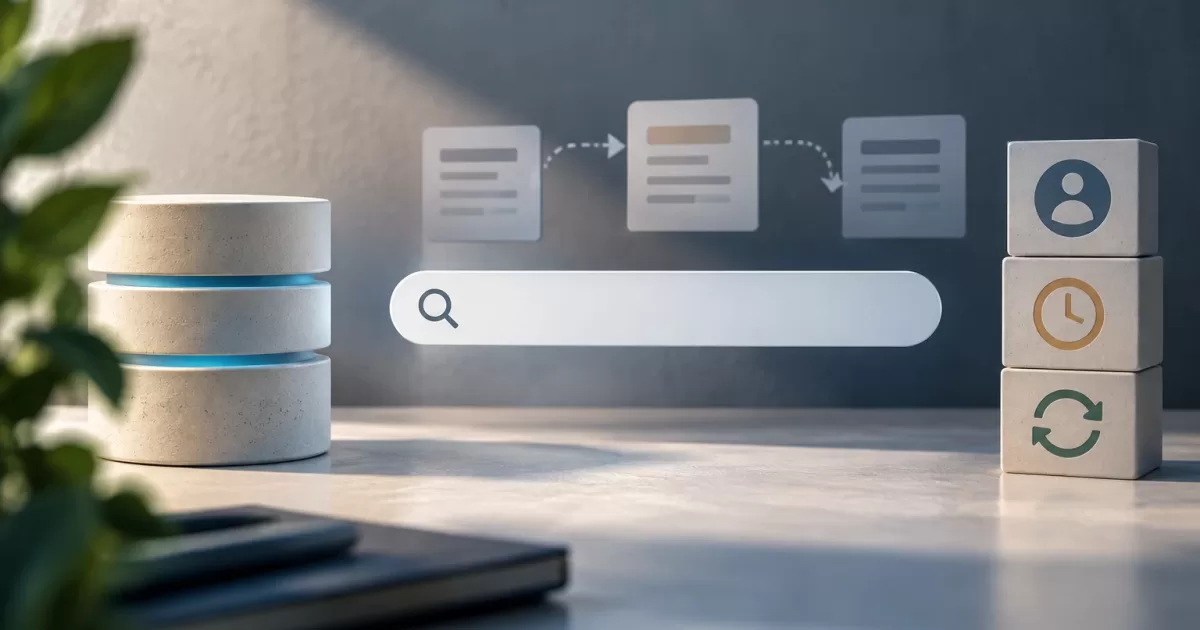 Schema concettuale di un'applicazione PHP che sincronizza le modifiche di un database con un indice di ricerca