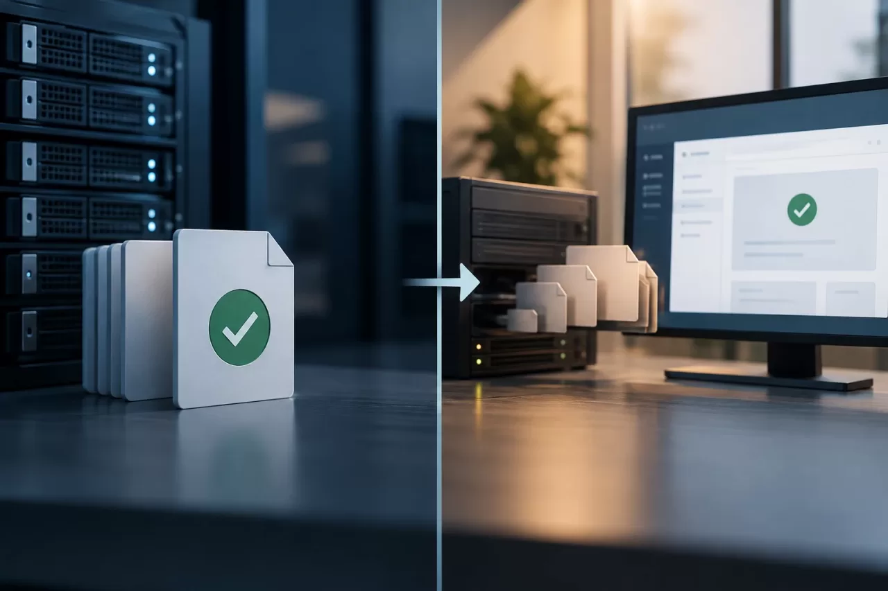 Een back-up controleren is niet hetzelfde als de service herstellen — guía visual de DedicatedPHP